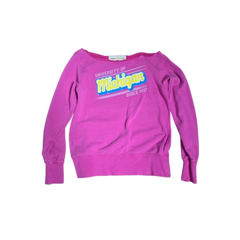 University of Michigan Ouray Sportswear Pink Off Shoulder Sweatshirt Large